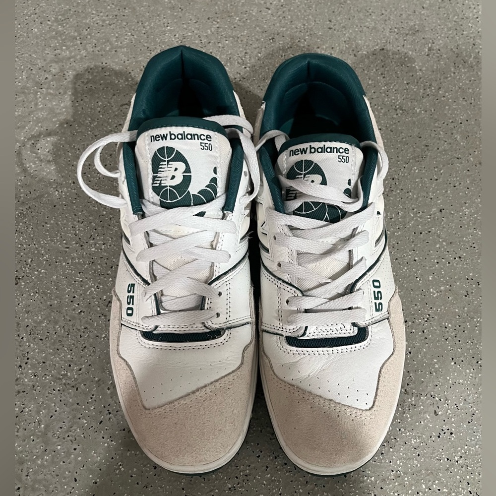 New Balance 550 Men's White and Green Sneakers